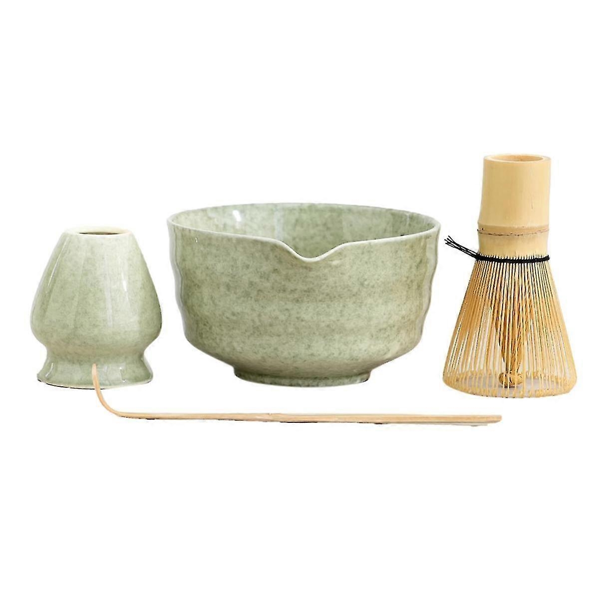 Matcha-set, Japanisches Tee-set Bestehend Aus Matcha-schale Mit Ausguss, Matcha-tasse, Bambusbesen Und Bambuslöffel - Perfek[zhe]