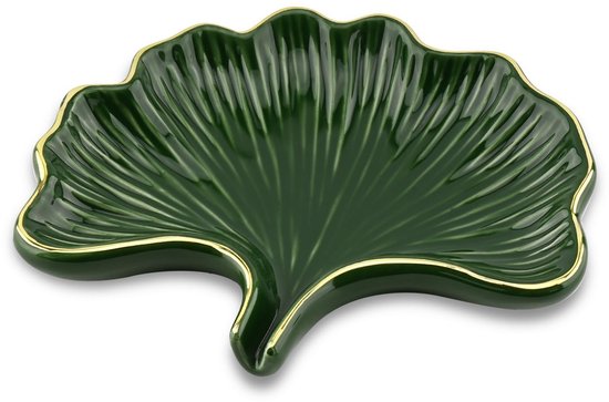 Vt Goods – Seifenschale In Ginkgoblattform – Seifenhalter Aus Keramik – Grün – Seifenablage – Hält Seife Trocken – Geeignet Für Bad Und Küche