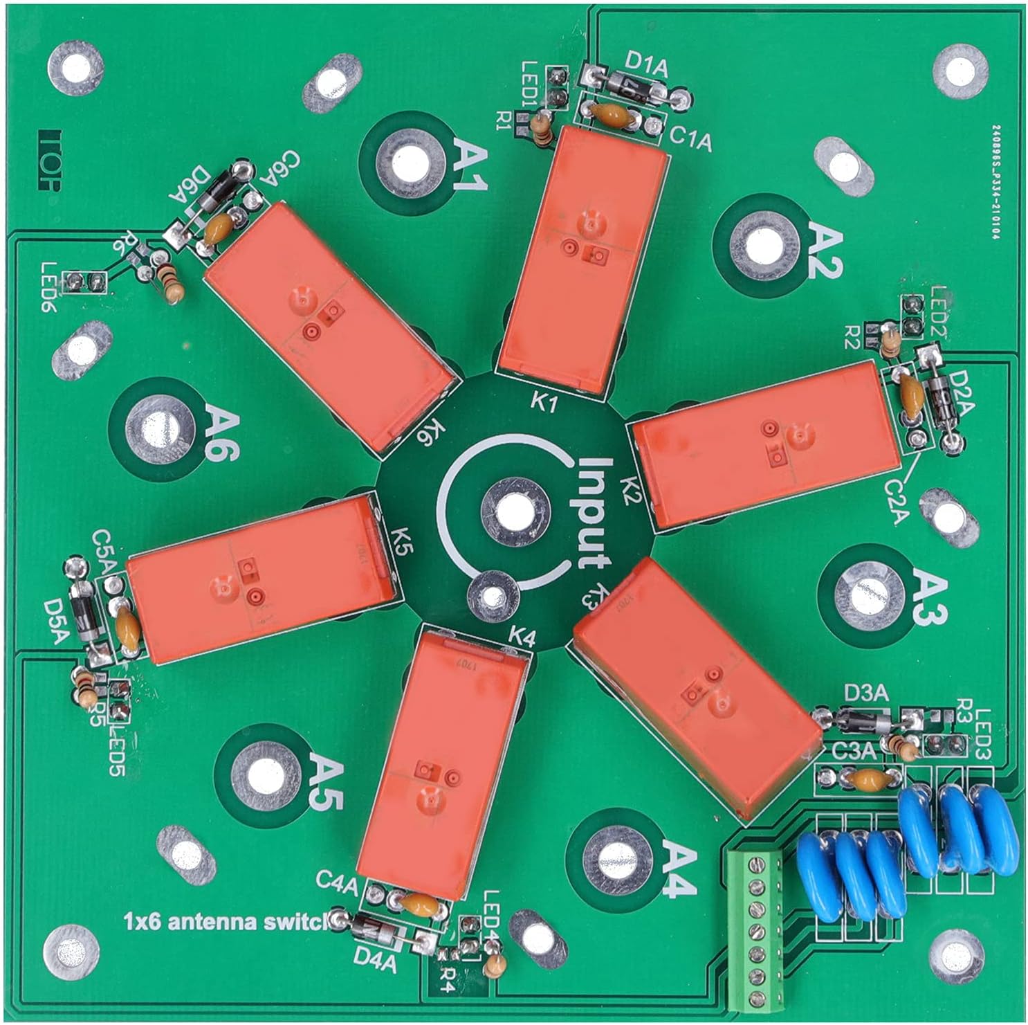 Pcb-antennenumschaltmodul, 6-zu-1-koaxial-fernantennenumschaltmodul, 1,8 Mhz Bis 60 Mhz, So-239 Für Die Weiterleitung Der Stationsantenne Durch Hf-funkbetreiber