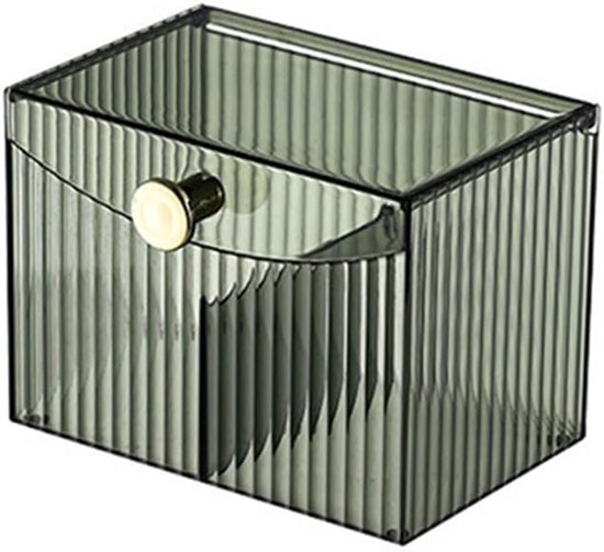 1 Stück Wattestäbchenhalter, Durchsichtiger Kunststoffbehälter Mit Fächern, Make-up-organizer Mit Deckel Für Badezimmer Und Schlafzimmer (grün)