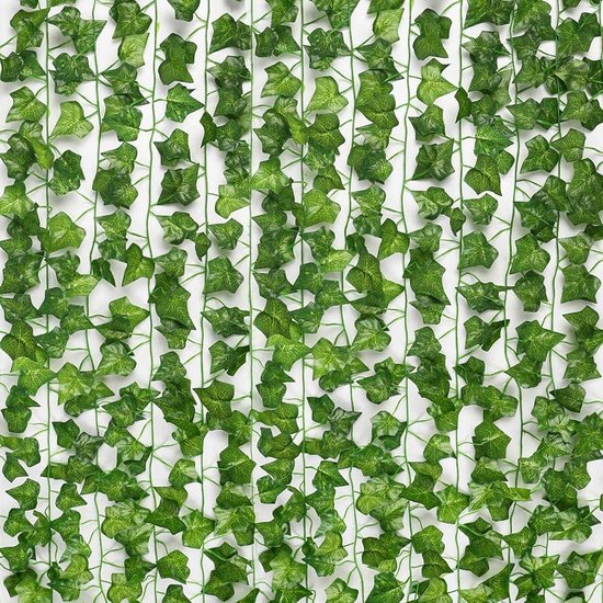 24 Künstliche Weinblätter Künstlicher Efeu Grüne Kranzranken Weinreben Bouquet Binde Efeuranken Für Innenräume, Wände, Zuhause, Partys, Hochzeite