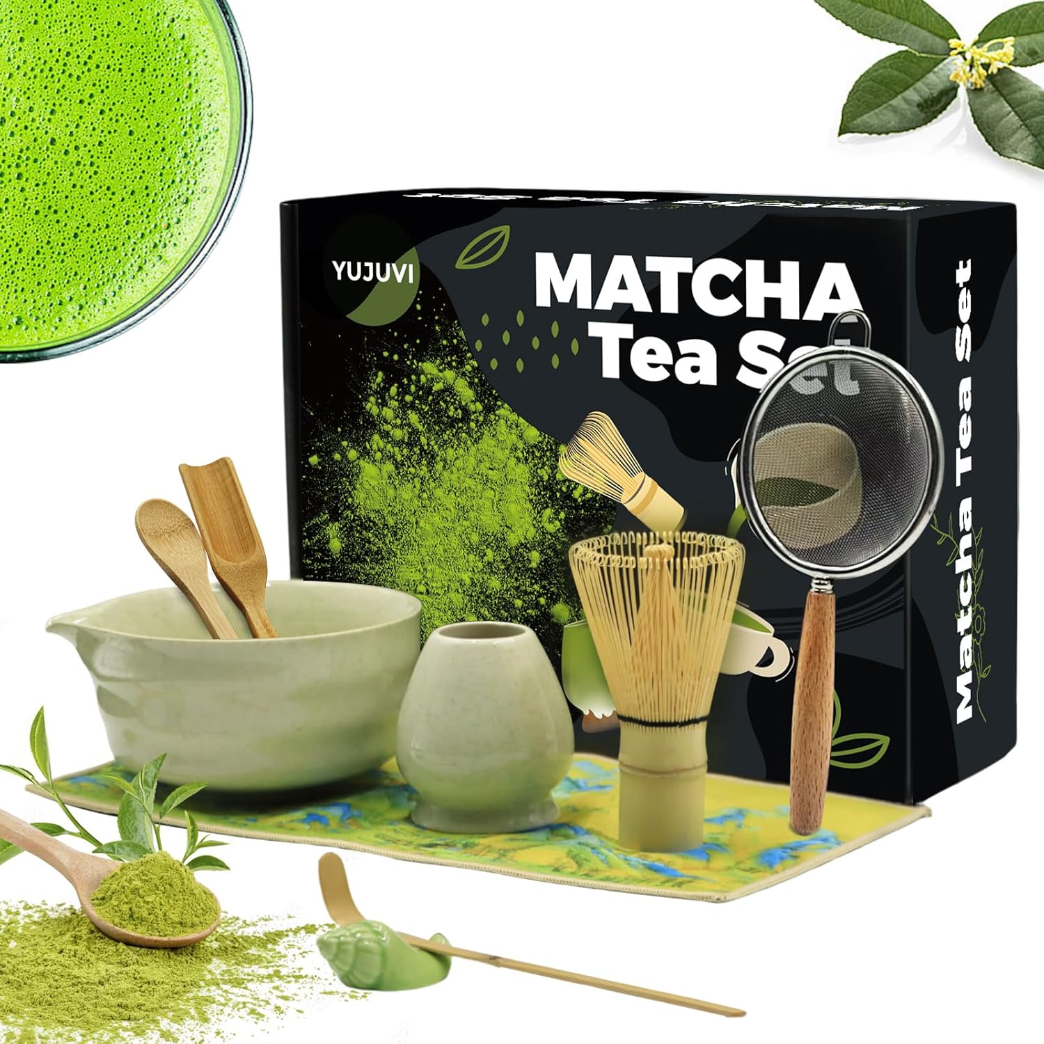 Matcha-set, Matcha-besen-set, Zubehör Für Die Japanische Matcha-zeremonie, 9-teilig, Matcha-schale Mit Ausguss, Matcha-besen, Teeschale, Teezubereitungsset (farbe Des Matcha-sets)