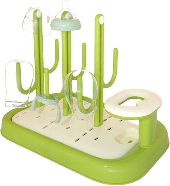 Flaschentrockner Flaschenhalter Organizer Trockengestell Für Babyflaschen Kaktusform 25 X 21 X 25 Cm Grün