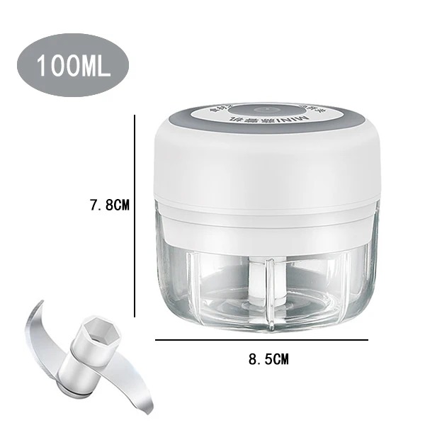 Elektrischer Mini-fleischwolf, Knoblauch- Und Fleischwolf, Gemüse- Und Obstzerkleinerer, Usb-anschluss, 100 Ml, Küchengerät