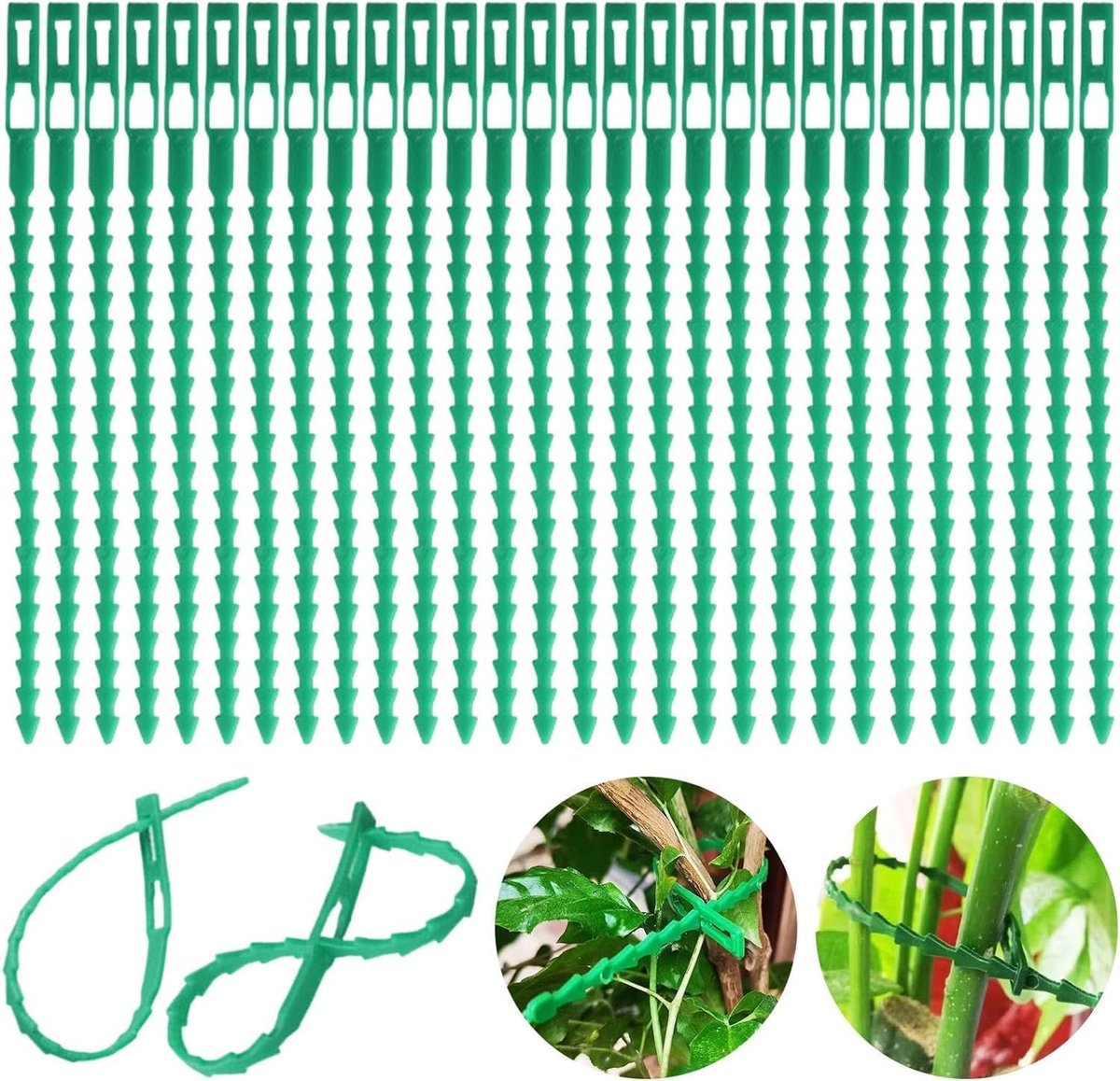 100 Verstellbare Pflanzenbinder - Flexible Kunststoff-rankenbinder - Multifunktionale Pflanzenbinder - Gartenwerkzeug - Zum Befestigen Von Pflanzen (17 Cm)