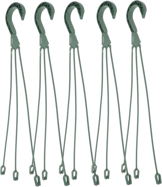 Set Mit 5 Grünen Hängehaken Für Blumentöpfe, 45 Cm Haken Zum Aufhängen Von Blumentöpfen Mit Wasserauffangschale Für Gartenmauer Und Haus