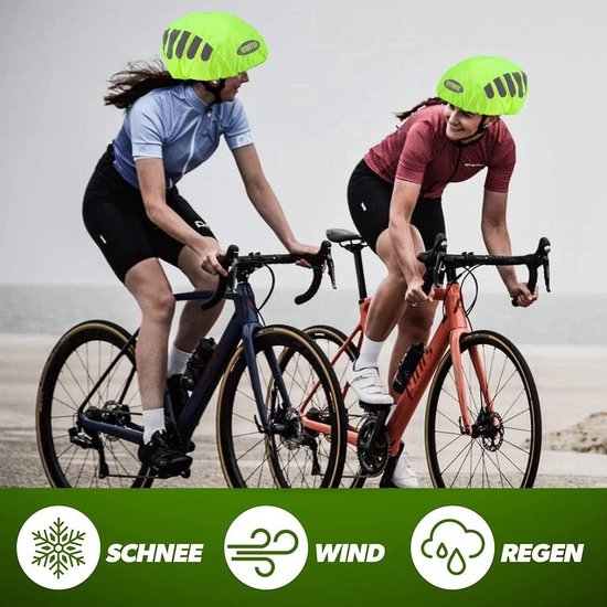Regenschutz Für Fahrradhelme Mit Wasserdichter Hülle – 2-teilig – Reflektierende Helmhülle Für Fahrräder – Schützt Vor Regen – Pink Und Grün
