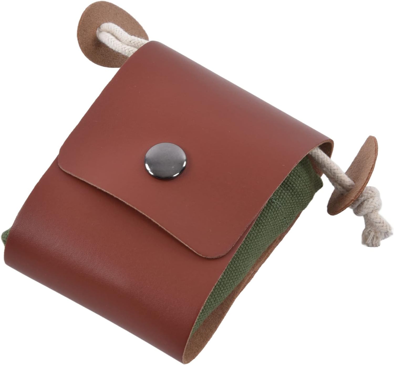 Faltbarer Beutel Zum Sammeln Von Wildpflanzen, Strapazierfähige Pilzsammeltasche Aus Pu-leder-canvas Mit Gürtelschlaufe Für Wandern Und Camping
