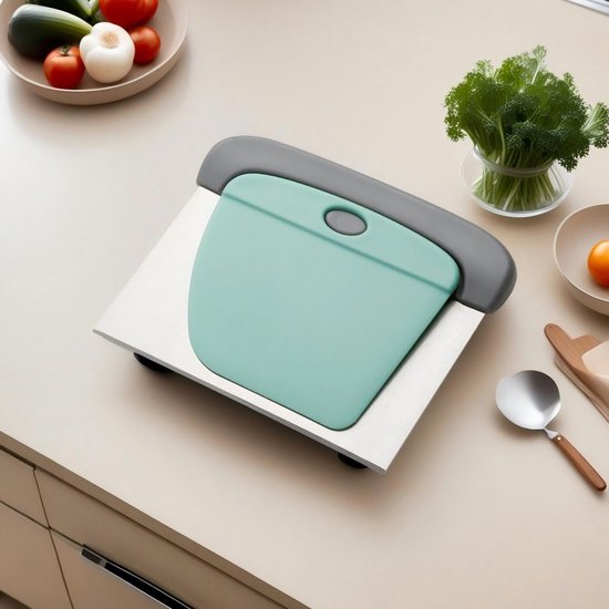 Küchenschaber – 2-in-1-teigschaber Und -teigschneider Aus Edelstahl, Ideal Zum Backen, Für Mehl, Obst Und Pizza, Mit Ergonomischem Griff, Grün
