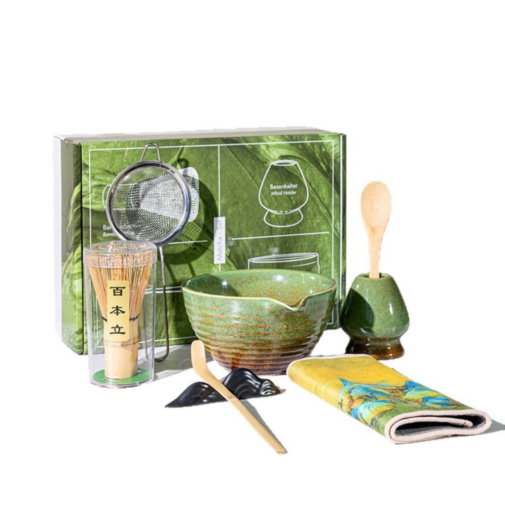 Hochwertiges Geschenkset Im Japanischen Stil, Grünes Set, Matcha-schale, Matcha-teeservice, Baibenli-keramikgeschenk.