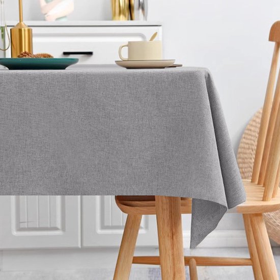 Rechteckige Leinentischdecke, 110 X 160 Cm. Hochwertige, Fleckenabweisende Und Wasserdichte Tischdecke, Für Buffets. Eigenschaften: Besonders Wei