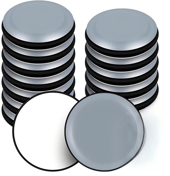 Möbelgleiter, 12 Stück, Runde, Selbstklebende Teflon-gleiter – Schutzgleiter Für Glatte Böden Und Teppiche, 19 Mm