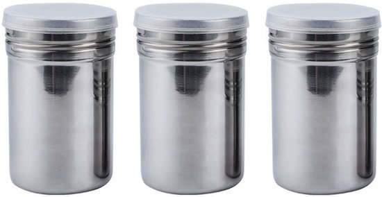 3 Teiliges Shaker Set 6,5 X 11 Cm Puderzuckerstreuer Mit Deckel Siebstreuer Pulverstreuer Mit Feinem Sieb Sieb Kakaostreuer Puderzuckerstreuer Ca