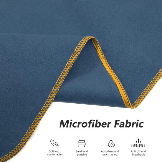 Mikrofaser Umkleideponcho Mit Kapuze, Schnelltrocknend Und Leicht, Zum Schwimmen, Surfen, Tauchen Und Für Männer, Frauen Und Erwachsene, Marinebl