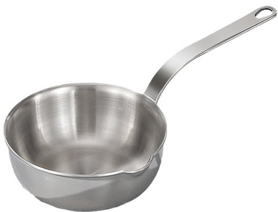 Mini-stielkasserolle Aus Edelstahl 12 8 Cm Durchmesser Mit Ausgießer Und Langem Griff 5 Cm Hoch Induktionsgeeignet Für Soßen Milch Und Kleine 12,8 Cm