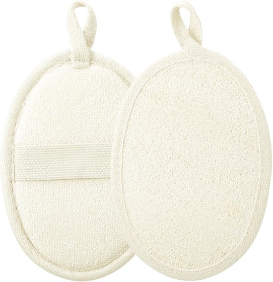 2 Stück Natürlicher Luffaschwamm, Peelingschwamm Für Dusche Und Körper, Peelingschwamm Gesichtsreinigungspads Für Frauen Und Männer