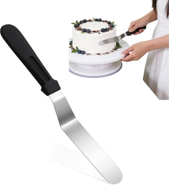 1 Stück 15 Cm Gebogener Spatel Robuster Edelstahl Backspatel Butterstreicher 27 X 3 Cm Fürs Backen Zu Hause, Tortendekoration, Tortenmesser Zum V