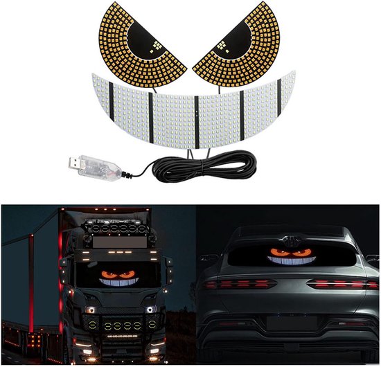 Teufelsaugen Fürs Auto Teufelsaugen Für Die Windschutzscheibe Usb-plug-and-play-led-augen Fürs Auto 11 Dynamische Personalisierte Mit