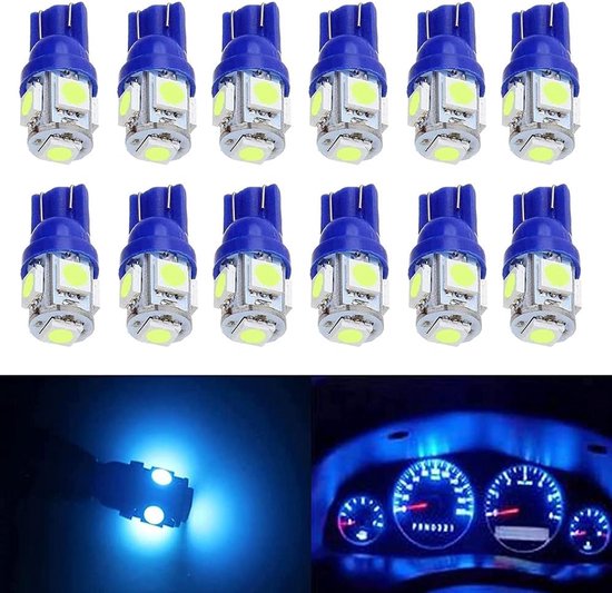 12 Eisblaue Led Ersatzlampen 194 T10 168 2825 W5w 175 158 5050 5 Smd 12 V Für Fahrzeuginnenraumbeleuchtung, Karten , Dach , Kennzeichen Und Armat