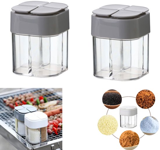 2 Teiliges Gewürzglas Set Gewürzgläser Für Restaurants Gewürzgläser Zum Kochen 4 In 1 Aufbewahrungsgläser Für Die Heimische Küche, Restaurantgewü