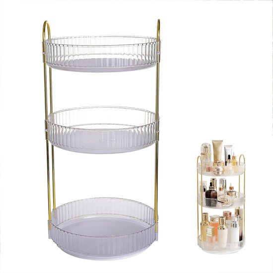 Kosmetikregal 360 Grad Drehbares Kosmetikregal Großes Kosmetik Präsentationsregal Für Parfüm/schminktisch/kosmetik Badezimmer/schlafzimmer (trans