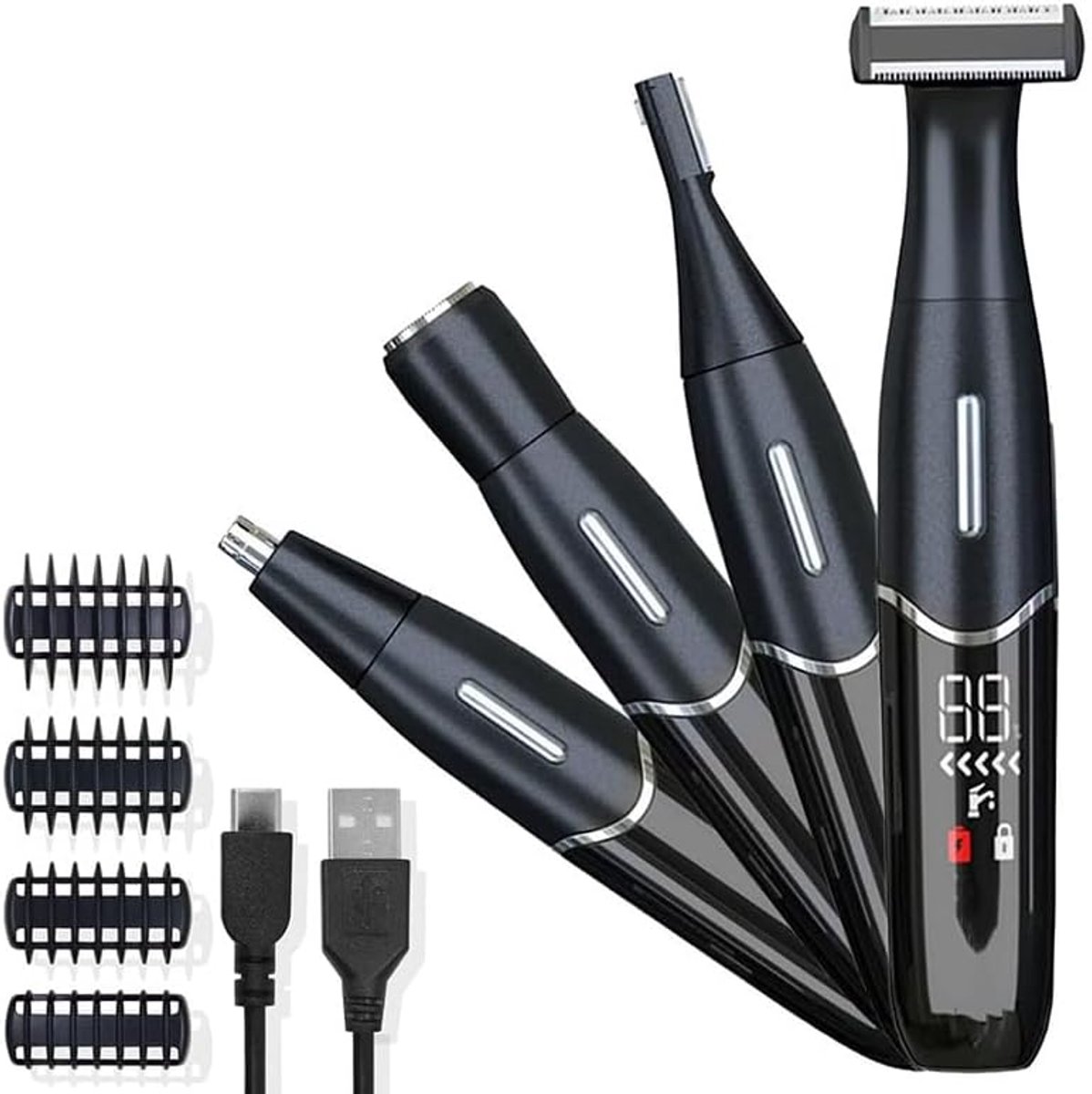 4-in-1 Elektrisches Haarentfernungsgerät, Unisex, Rasierer, Augenbrauentrimmer, Gesichtshaartrimmer, Nasenhaartrimmer, Usb-aufladbar Und Wasserdicht