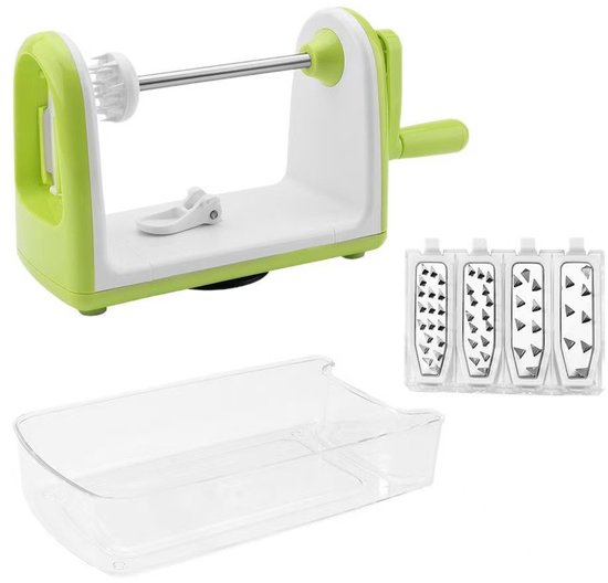 5-in-1 Gemüsespiralschneider Multifunktionaler Manueller Nudelbereiter Geeignet Für Bpa-freien Auffangbehälter Spiralschneider Und Ideal Für Aus Rot