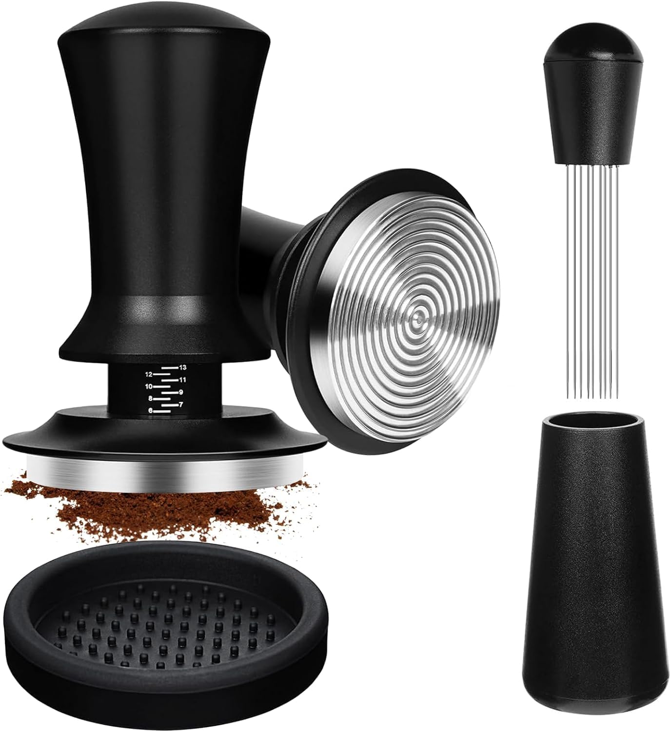 Kaffeetamper 51 Mm – Espressotamper Und Teiler Mit Feinen Nadeln, Kaffeetamper, Siebträger, Maschinenzubehör Für Baristas Und Espressomaschinen