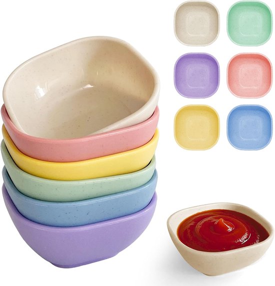 Set Mit 6 Kleinen Kunststoffschalen Je 130 Ml Bruchsichere Schalen Aus Weizenstroh Für Dips Kleine Kunststoffschalen In Verschiedenen Farben Auch