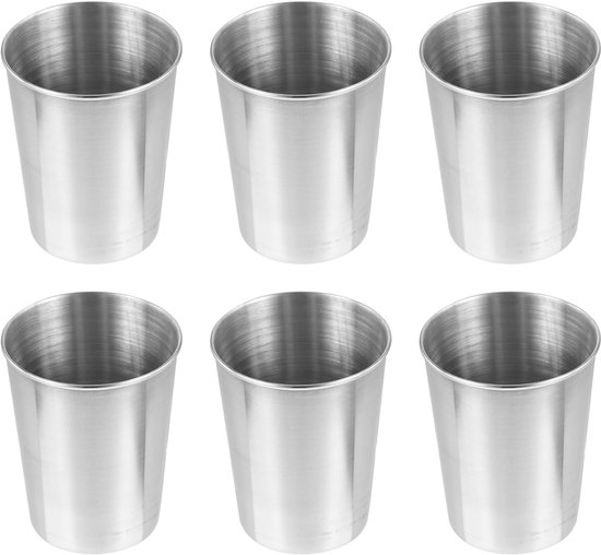 6 Teiliges Becher Set Edelstahlbecher Bierkrug Edelstahl Bierkrug Trinkbecher Aus Metall Becher Für Kaltgetränke Unzerbrechlich Stapelbar 400 Ml