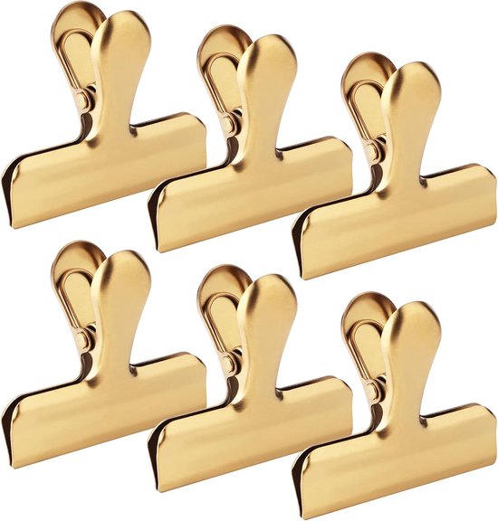 Büroklammern 6 Büroklammern Aus Edelstahl Büroklammern Für Lebensmittelbeutel Verschlussclips Chipstütenclips Ordnerclips, Für Haushalt, Küche Un