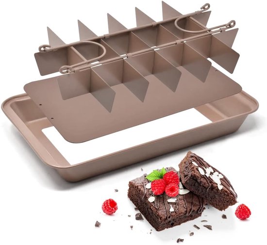 Brownie Backform Rechteckige Backform 31 Cm X 20 Cm Antihaftbeschichtet Mit 18 Fächern Und Schokoladenbrownie Ausstechform