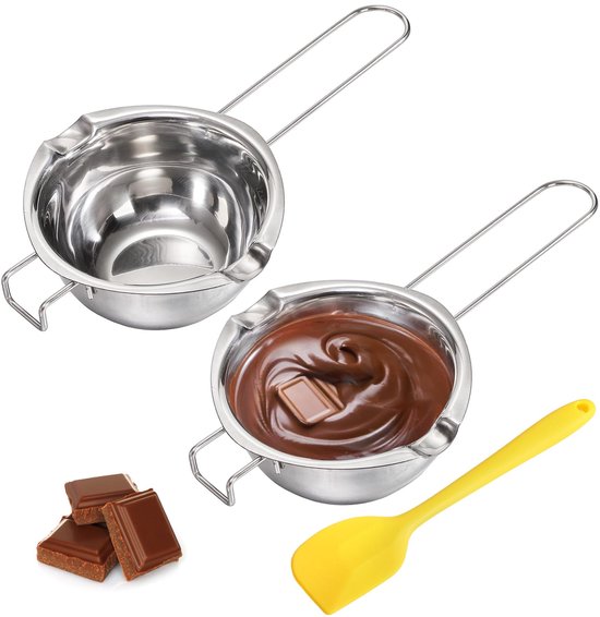 2 Schmelzschalen Schmelzschale Aus Edelstahl Schokoladenschmelztopf Kerzenschmelztopf Schmelzschale Für Butter Und Käse Für Schokolade, Zucker, B