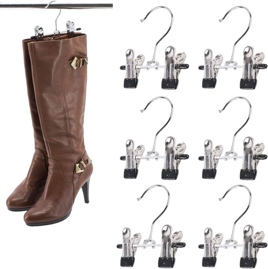 Doppelt Verstellbare Stiefelclips, Platzsparende Stiefel- Und Sockenbeutel Mit Hängeclips, Stiefelhalter, Stiefelorganizer, 6er-set