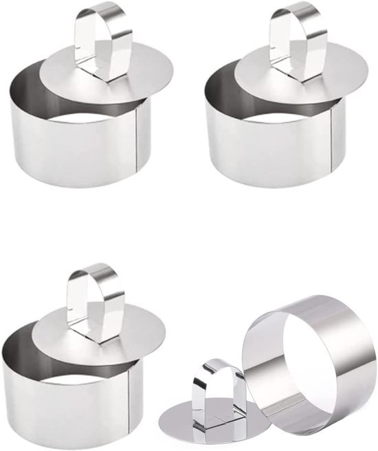 Runde Kuchenform, Backring (4-teilig), Baiserring, Runde Kuchenform Aus Edelstahl, Käsekuchenform, Mini-backring, Muffinform, Pfannkuchenform