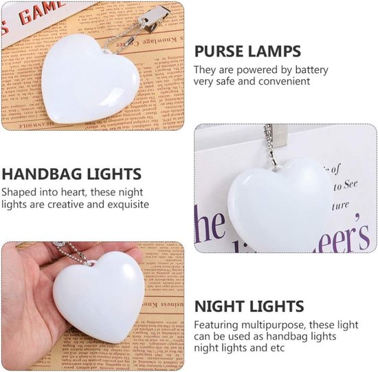 Taschenleuchte Handtaschenlicht Mit Sensor Herzförmiger Taschenbeleuchter Hängendes Nachtlicht Für Frauen Damen Mädchen Liebe