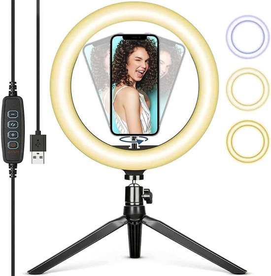 Klemmleuchte Runder Led-lichtring Mit 26 Cm Durchmesser Flexibler Halterung Led-lampe Winkelverstellung Warmweißes Neutralweißes Kaltweißes Licht 360