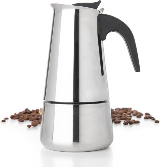 100 Ml Espressokanne Aus Edelstahl Für Den Herd Espresso Und Latte Kaffeemaschine, Robuste Kaffeekanne Für Den Heimgebrauch