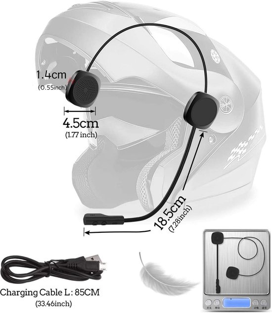 Premium-motorradhelm-headset Mit Mikrofon – Bluetooth – Kopfhörer – Motorradzubehör – Ohrhörer