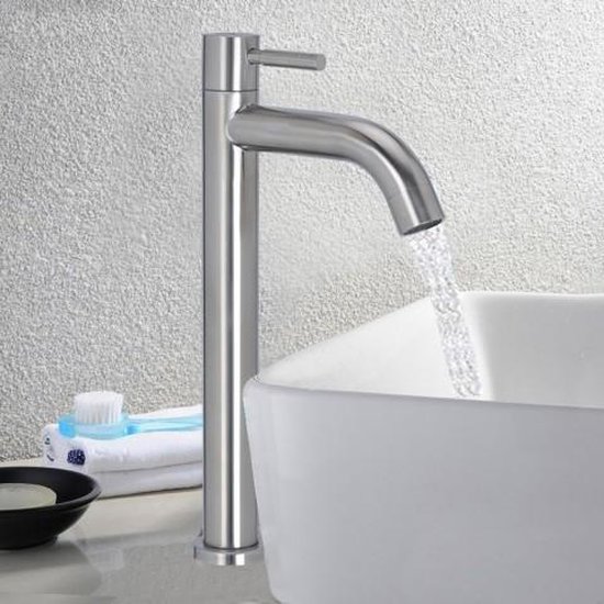 Waschtischarmatur Typ: 8302 30 Cm Hoch Nur Kaltwasser Edelstahl