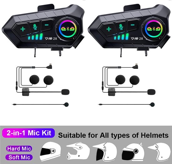Motorradhelm-headset – Helm-headset – Bluetooth-headset – Kabelloser Kopfhörer – Wasserdicht – Zweiteilig