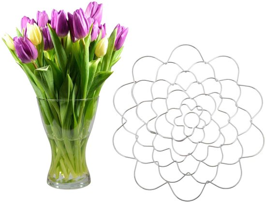 12 Cm Blumenstielhalter, Blumengitter Für Blumenarrangements In Vasen, Blumenorganizer, Silberfarben
