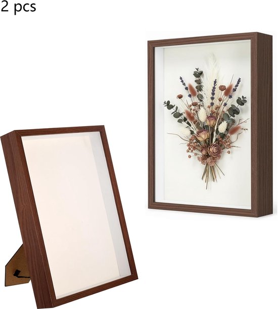 2 Teiliger Bilderrahmen Präsentationsrahmen Rahmen Für Trockenblumen 3d Bilderrahmen Leerer Bilderrahmen 21,8 X 26,9 X 3 Cm Für Brautsträuße, Diy
