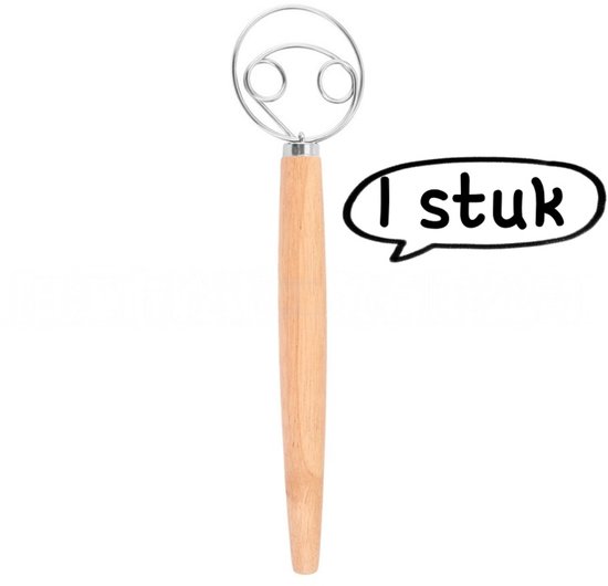 1 Stück Schneebesen Pulverrührer Teigrührer Doppelrührstab 33 Cm Eichenholzrührer Doppelring 33 Cm Naturholzfarbe