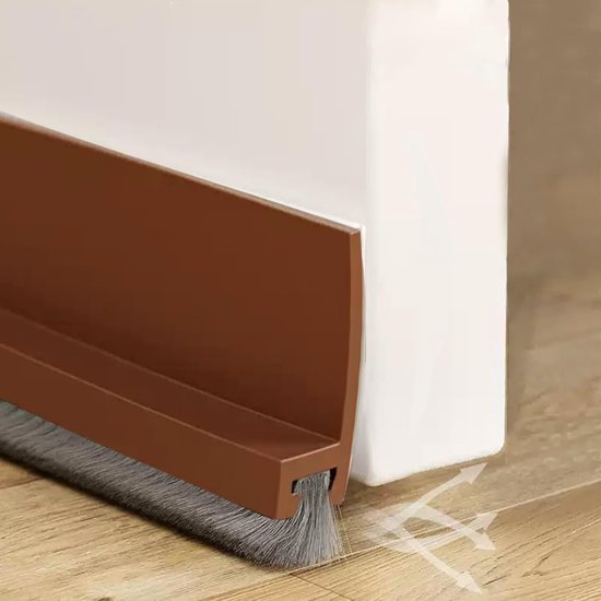 Zwei 100 Cm Lange Türdichtungsstreifen, Schalldämmende Bürstendichtung Für Türen, Selbstklebend Und Zuschneidbar, Zugluftstopper, Dichtmittel Für