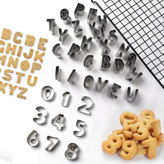 Ausstechformen, Buchstaben Und Zahlen, Edelstahl, Ausstechformen, Kekse, Ausstechform, Für Ostern, Backen, Kuchen, Kekse, Dekoration, 36 Stück