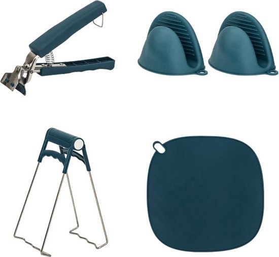 4 Teiliges Set Mit Hitzeschutzklemmen Für Kochplatten, Set Mit Rutschfesten Und Hitzeschutzklemmen, Küchenzubehör (isoliermatte, Tassenklemme, Te
