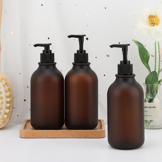 Lotionspender 3-teilig 500-ml-seifenspender Für Shampoo Flüssigseife Duschgel Spülmittelspender Zum Befüllen Mit Etiketten Nachfüllbare Für Küche