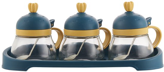 Gewürzglas, Kräutergläser Mit Etikett „für Den Gezielten Gebrauch“, Kombinierte Aufbewahrung, Mit Deckeln Und Löffeln, 3-in-1-kräuterglas Aus Glas Für Die Küche