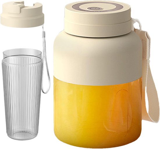 Kabelloser, Tragbarer Sahnemixer Mit Doppelbechern Und Doppeldeckel (800 Ml) – Wiederaufladbar, Mit Scharfen Klingen, Für Smoothies Und Frische Säfte